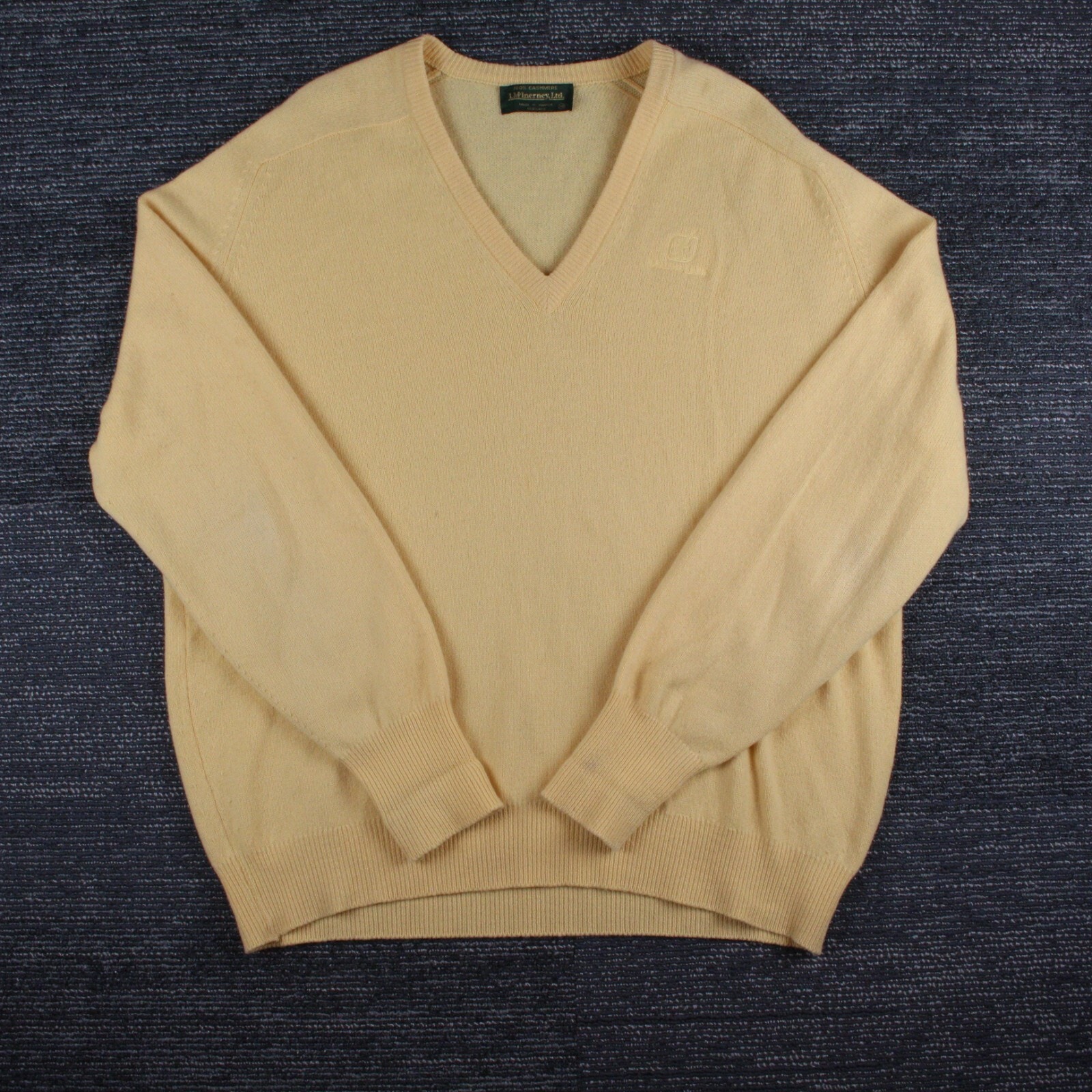 Vintage J Mcinerney 100% Cashmere Sweater Yellow Size 48 Scotland M Mauna Lani
